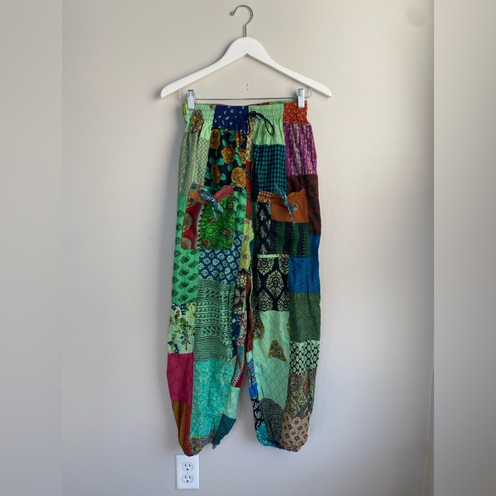 Yoga Peace Pants - Patchwork Multicolor Joggers - image 1